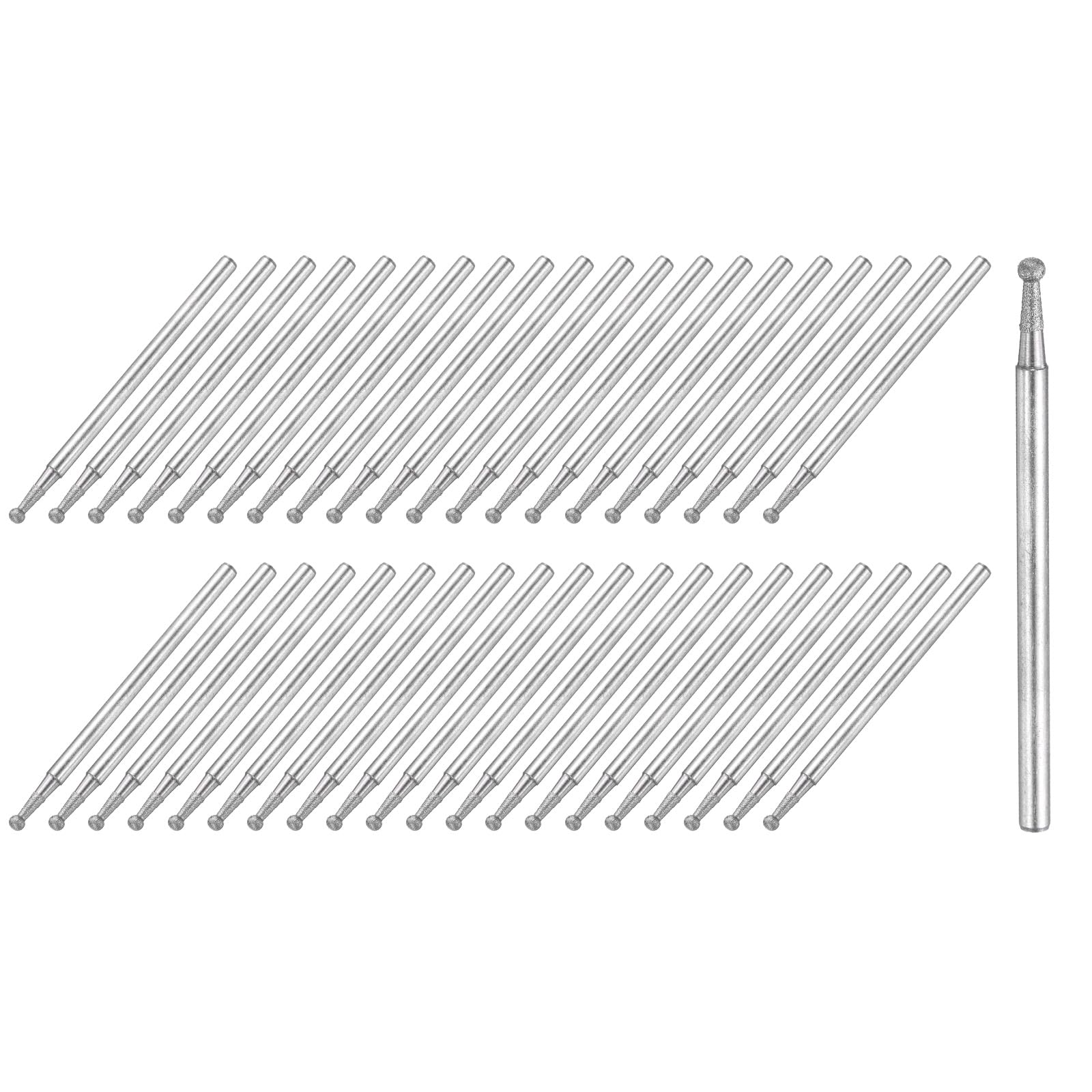 Fraises diamantées de 2mm en boule uxcell pour sculpter le verre et polir les bijoux - 40 pcs