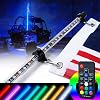 LED Whip Lights, 2ft Spiral LED Whip Light, Remote Control RGB Spiral Lighted Whips with Reverse Brake Turn Signal Light Chasing LED Antenna Light w/DIY Chasing Patterns Stop Turn Reverse Light Safety
