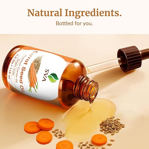 Miniatura 8 de SVA Aceite de semilla de zanahoria  4 onzas líquidas  Aceite de zanahoria 100% natural prensado en frío  para cara, cuidado de la piel, cuidado del