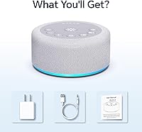 Vista 7 de Máquina de sonido Luz nocturna de ruido blanco Máquina de ruido marrón, 30 sonidos sin bucle, 12 luces, 5 temporizadores, 36 función de memoria