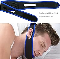 Vista 7 de Negro ajustable transpirable parada ronquidos banda cabeza barbilla correa anti ronquidos solución anti ronquido dispositivo