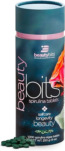 Miniatura 7 de ENERGYBITS BEAUTYbits - Suplementos para tabletas de espirulina pequeño recipiente de 360 tabletas pestañas de superalimentos algas verdes azules