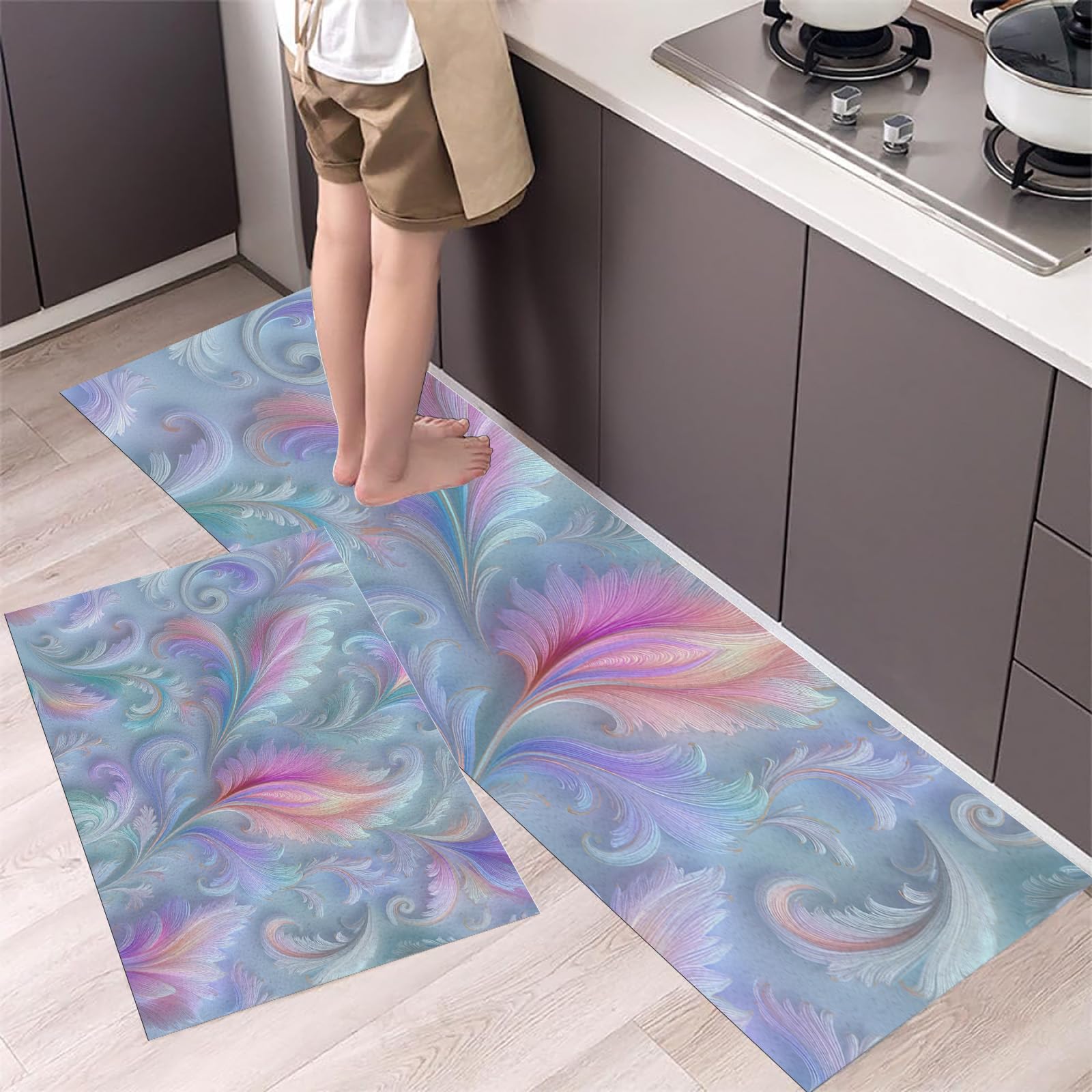 Tapis de cuisine antidérapants ambiance bohème pour sol de cuisine