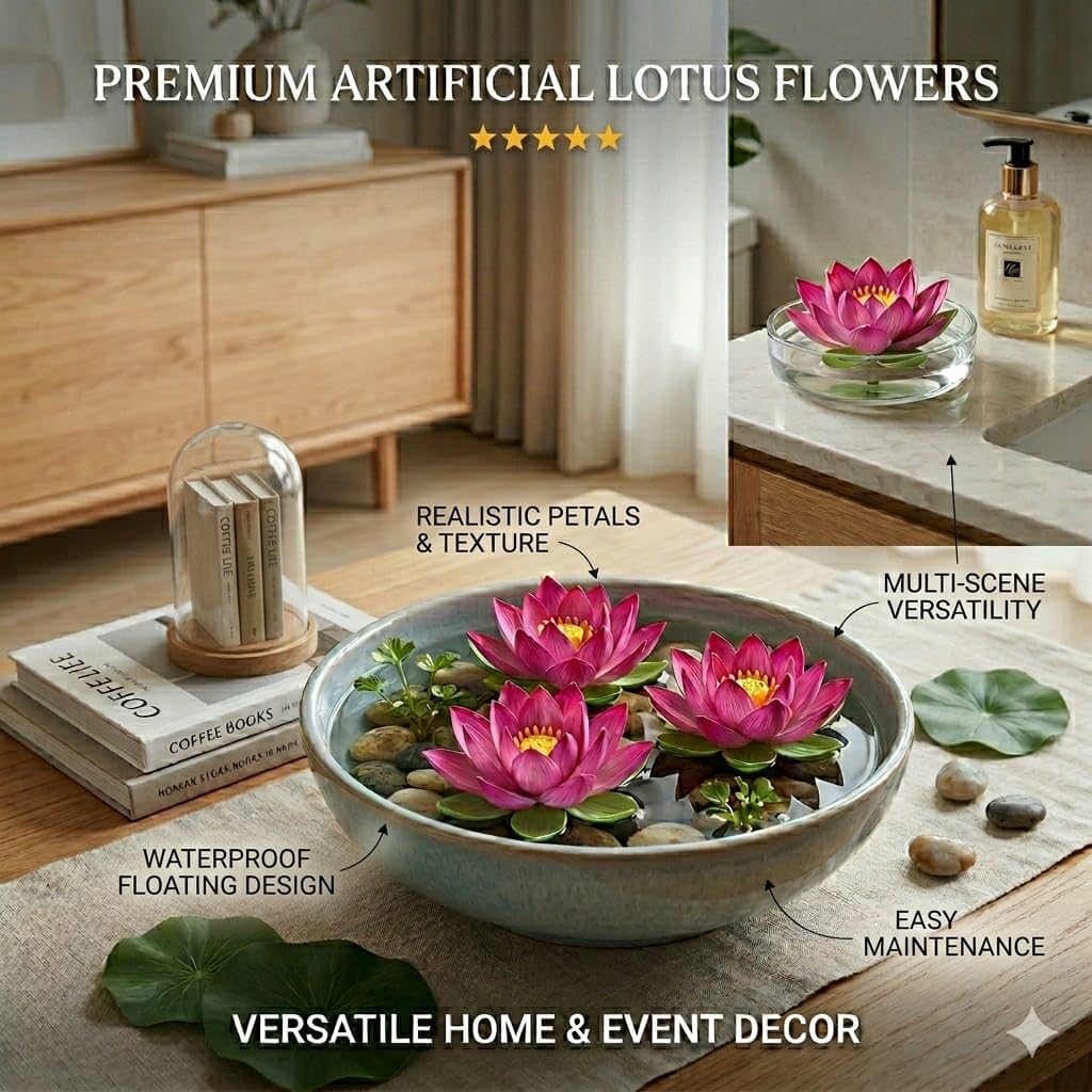 Floating Lotus Flowers - Home & Water Decor -9 Floating Lotus Flowers - Home & Water Decor -9