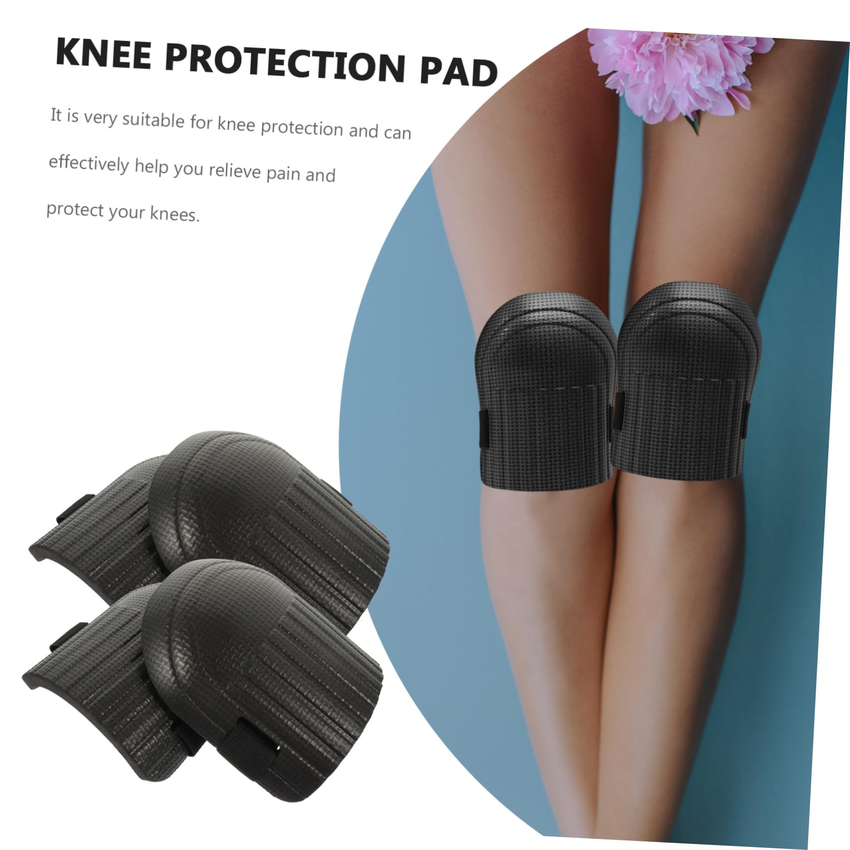 OSALADI 2sets Knee Pad Inserts Pads for Men Durable Comfortable Work Kneepad Black 2pairs*2
