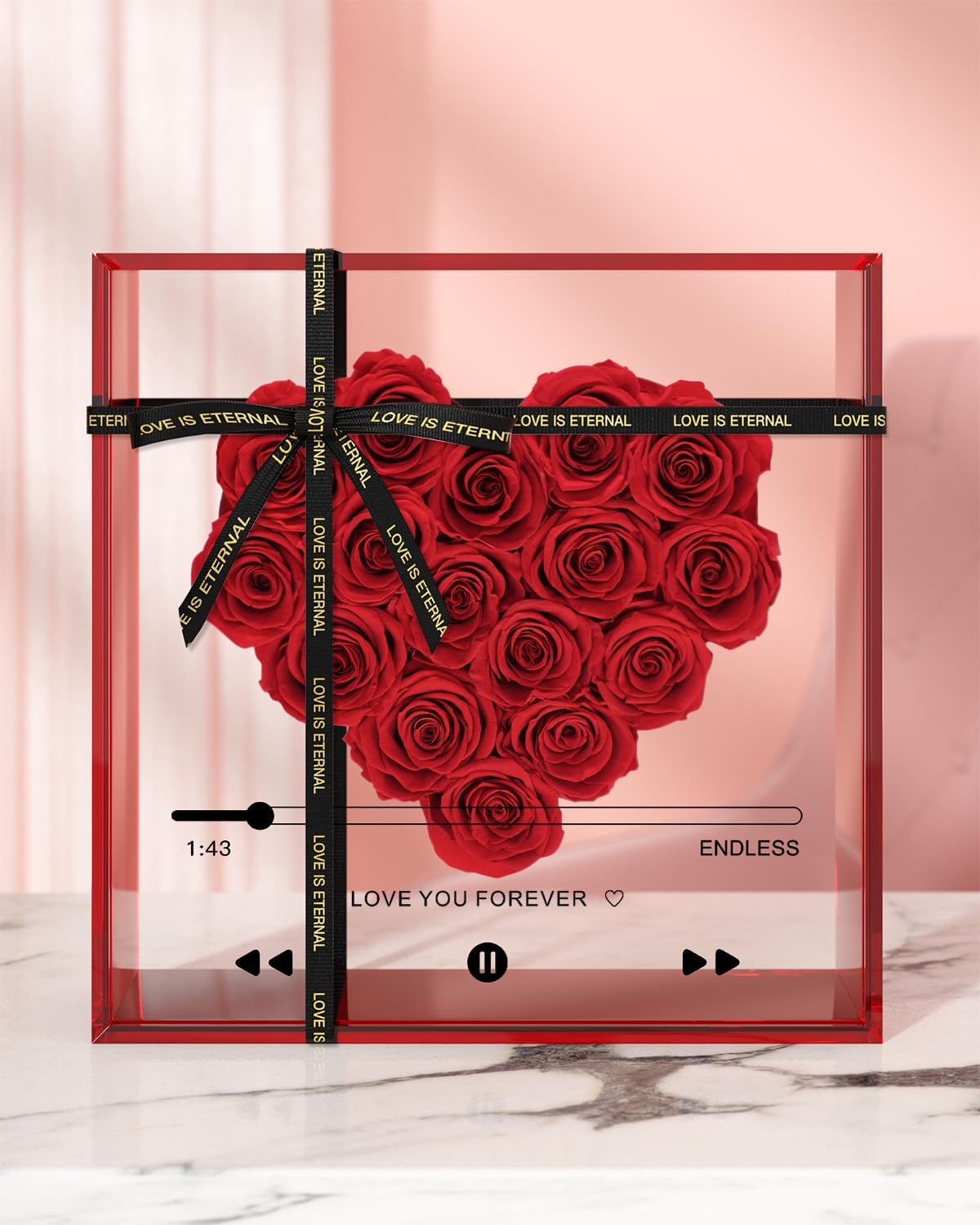 Product image of Preserved Roses for Mothers Day, Handmade Forever Flowers Box for Mom, Unique Flower Gifts for Girlfriend Wife, Wedding Anniversary Presents for Her, Birthday Gifts for Mom Grandma (Red)