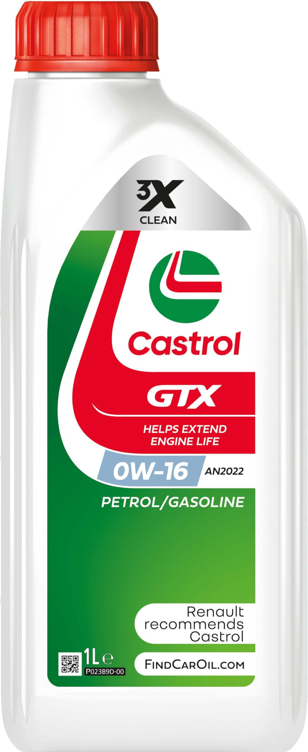 CASTROL Huile moteur GTX 0W-16 huile API SP AN2022 1 L Compatible avec TOYOTA Yaris 3/5 portes P13, MAZDA 2 3/5 portes XP210, SUZUKI VITARA LY, HONDA CR-V V RW, RT, LEXUS NX II AZ20