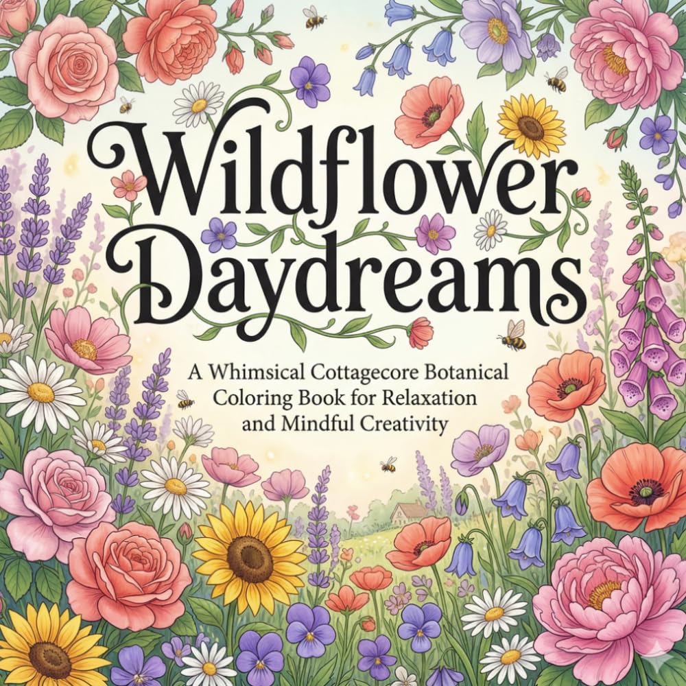 Wildflower Daydreams: A Whimsical Cottagecore Botanical Coloring Book for Relaxation and Mindful Creativity (Nature & Calm)