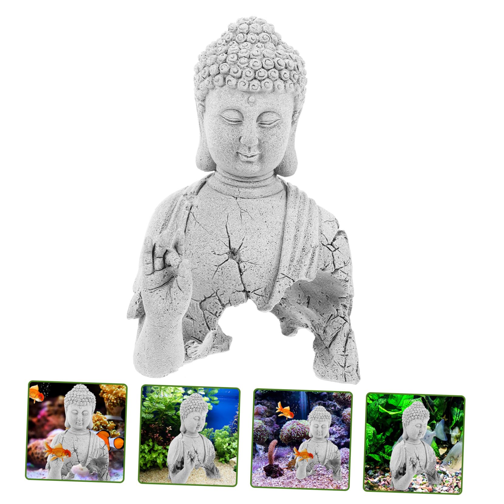 Décoration De Poisson Aquarium Statue Bouddha Élégante pour Décor Aquatique Ornement Culturel Unique pour Réservoirs De Poissons Sculpture Apaisante Et Chic Accessoire De