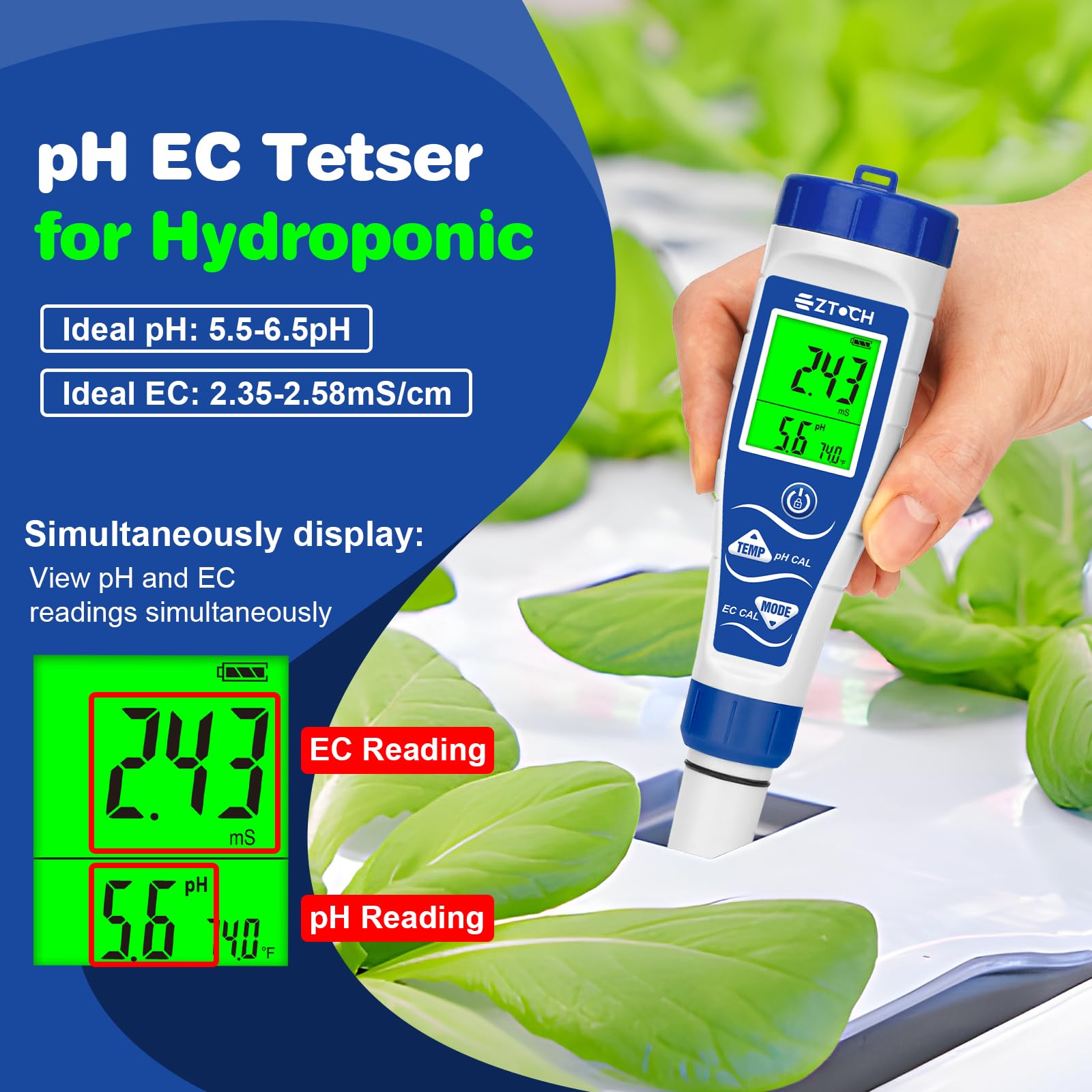 Snapklik.com : pH Chlorine Salt Tester For Pool, Salinity pH Meter For ...
