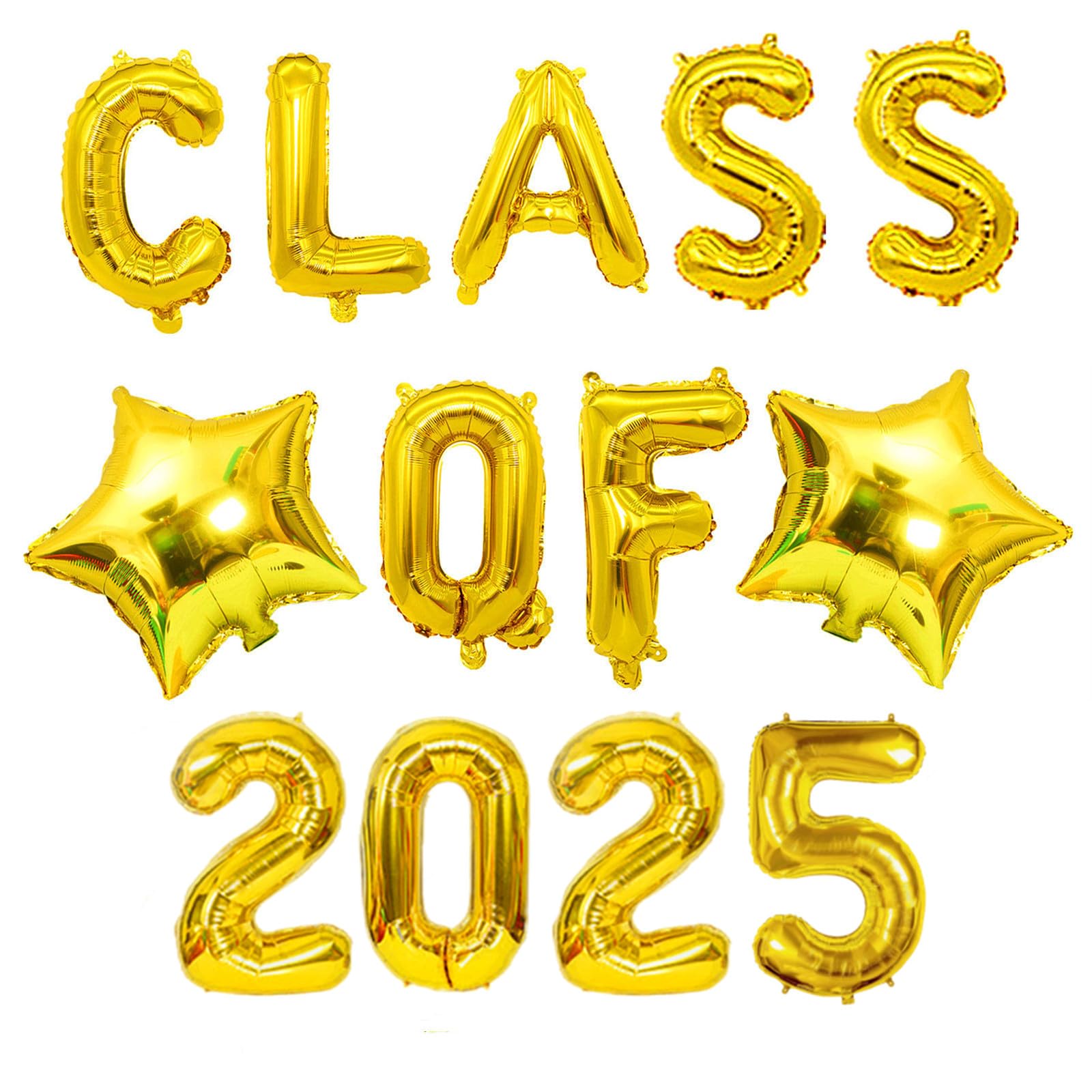 bng-bng Gold Class of 2025 Balloons,Graduation 2025 Foil Balloons 16inch,Class of 2025 Banner for 2025 Graduation Party Decorations Decorations