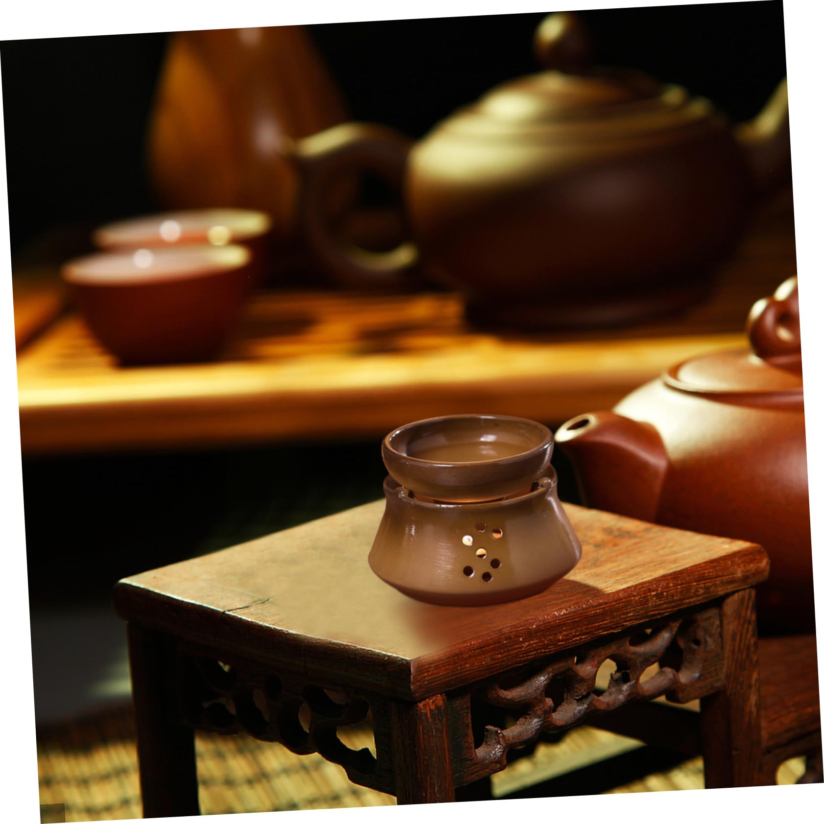 BESTOYARD Calentador De Té Cerámico con Taza Base De Calentamiento para Té para Oficina y Hogar Diseño Japonés Elegante y Práctico