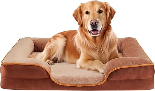 Miniatura 11 de Sweetcrispy Cama Dona para Perro, Cama Grande Redonda Calmante para Gatos con Cojín Impermeable Lavable, Mullida y Acogedora de Piel Sintética