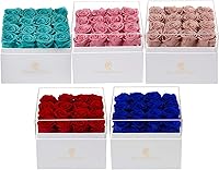 Vista 6 de Eterfield - Rosas conservadas que duran un año en caja Eterfield Rose de rosas auténticas, sin fragancia, regalo para su pareja