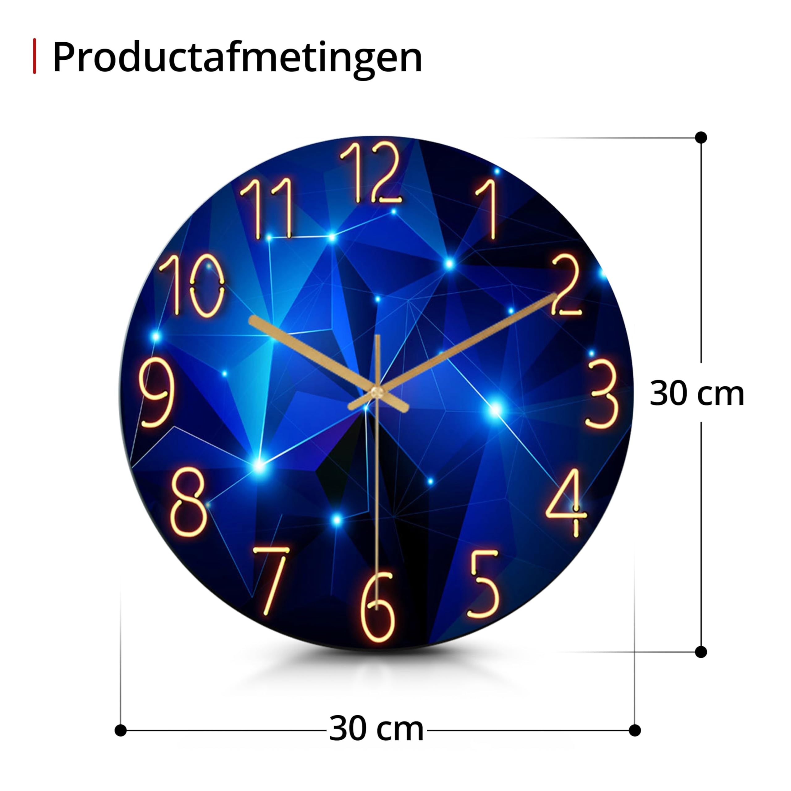 cichy zegar ścienny - 30 cm - stylowy i uspokajający niebieski design