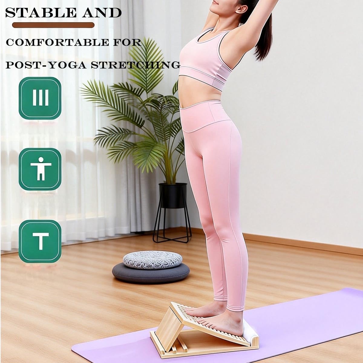Pedana inclinata in legno, 4 angoli di inclinazione, regolabile, per allungamento, equilibrio, allenamento