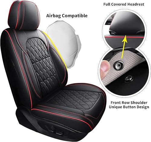 Miniatura 3 de Aierxuan Fundas de cuero para asiento de automóvil, cobertura completa, ajuste universal, para Ford Focus, Hyundai, Elantra, Honda, Civic, Toyota,