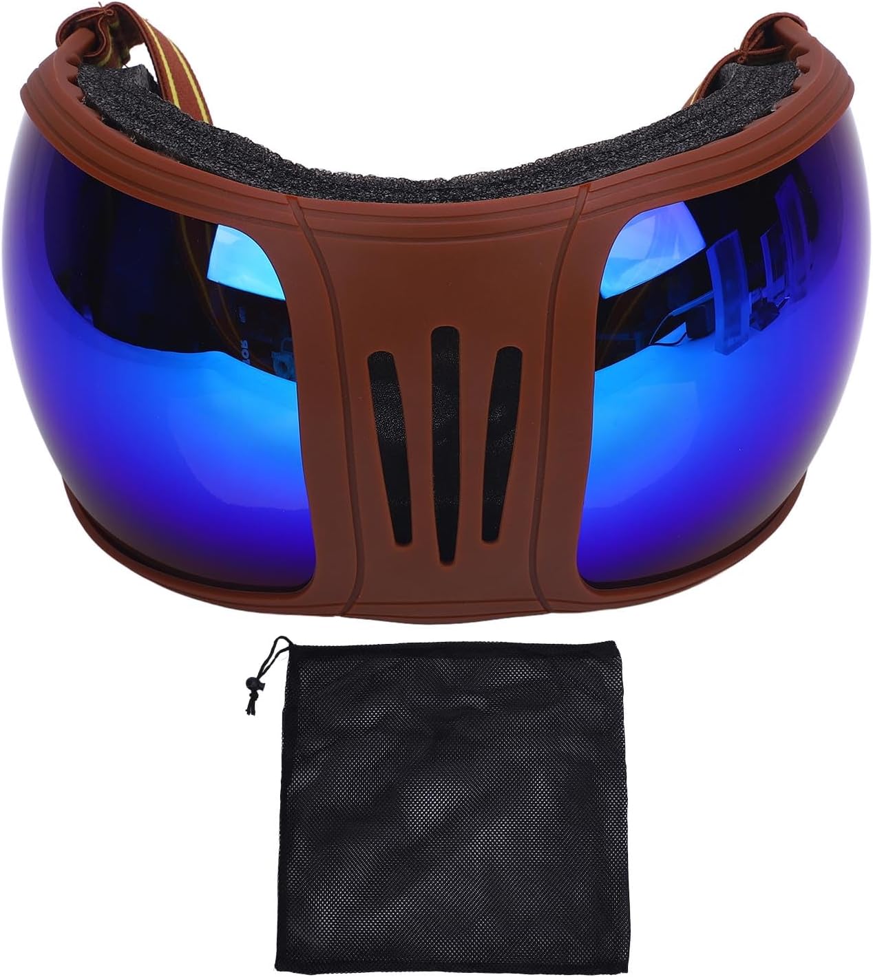 Drfeify Equestrians Sports Horse Glasses, Multi Layers Sponge Adjustable Straps Windproof Horse Sunglasses Goggles for Riding
