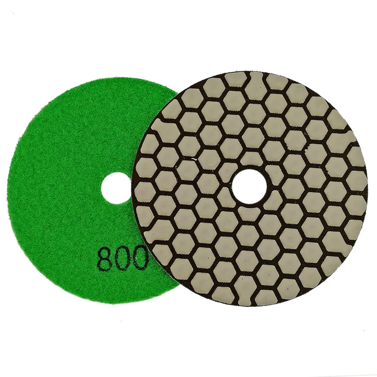 Almohadillas pulidoras de diamante, 6 piezas de almohadillas de pulido en seco de 4"/100 mm n.º 800, diámetro de 4 pulgadas, disco de lijado flexible de diamante con unión de resina