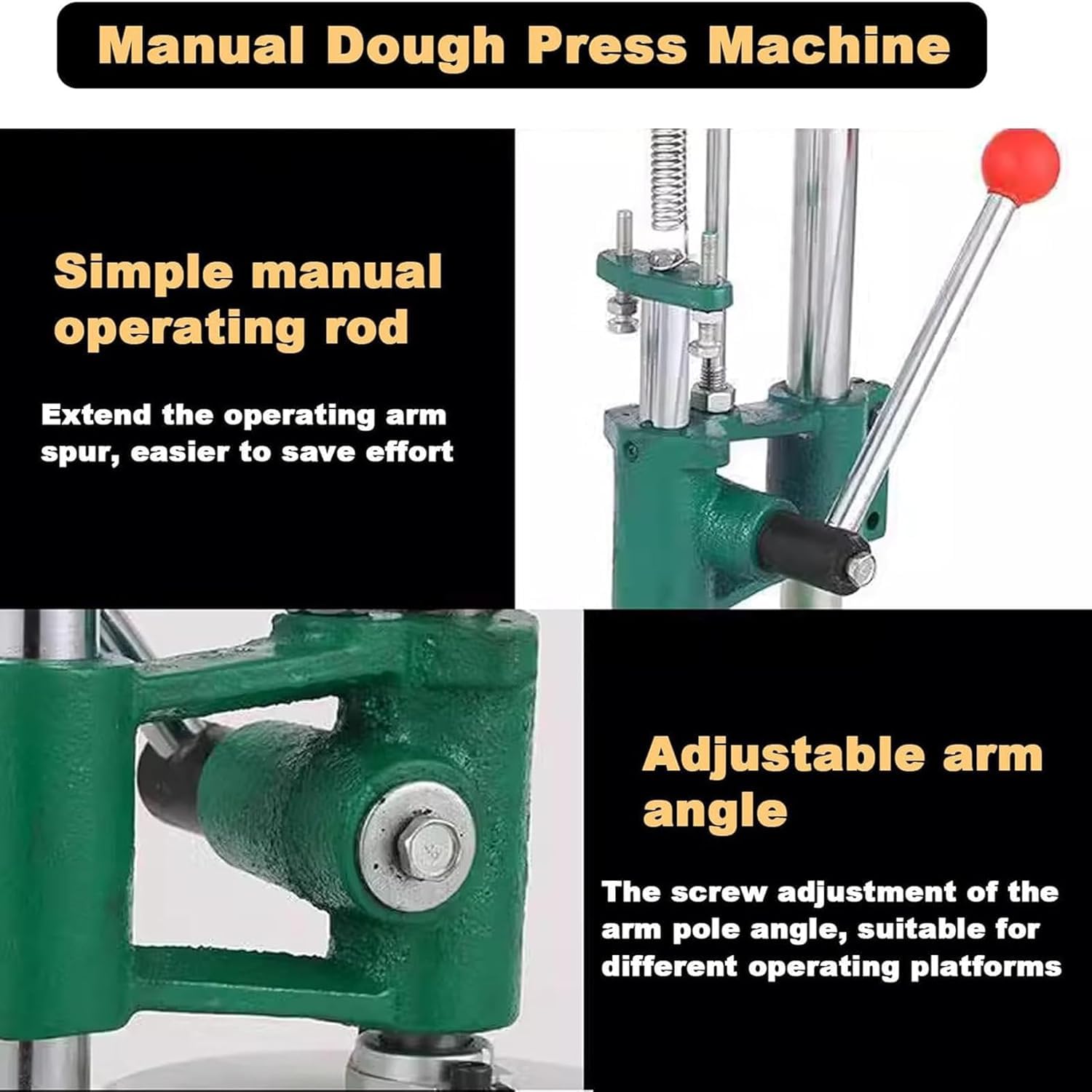 Macchina manuale per pressare l'impasto della pizza, strumento per stendere e fare la crosta delle torte per cucine domestiche e commerciali, ottima per gli amanti della pasticceria e per ristoranti e