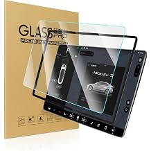 ZUSLAB Screen Protector Compatible with Tesla Model 3 / Y, Car Navigation Dashboard Touch Screen HD Tempered Glass Foil, 15" GPS Center Control Touchscreen Film Cover, with Easy Install Kit 1 Pack