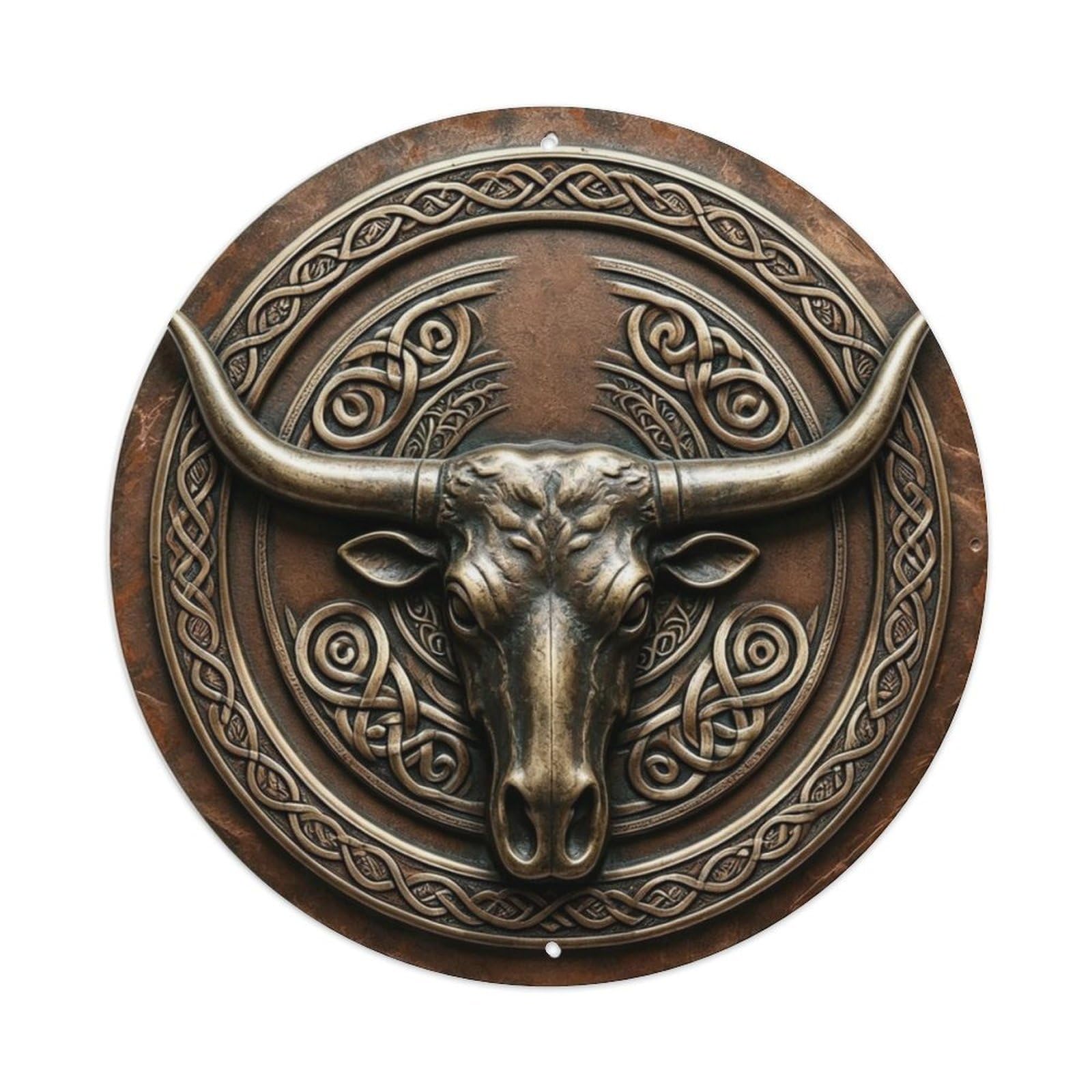 Texas Longhorn Bull Skull Metal Tin Sign Plaque