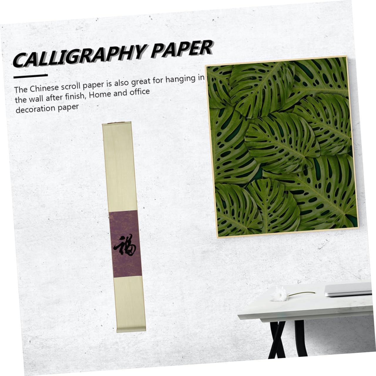 HAPINARY 2pcs Chinese Calligraphy Practicing Paper Rice Scrolls Drawing Paper for Painting Watercolor Art Beginners Wall Hanging Scrolls