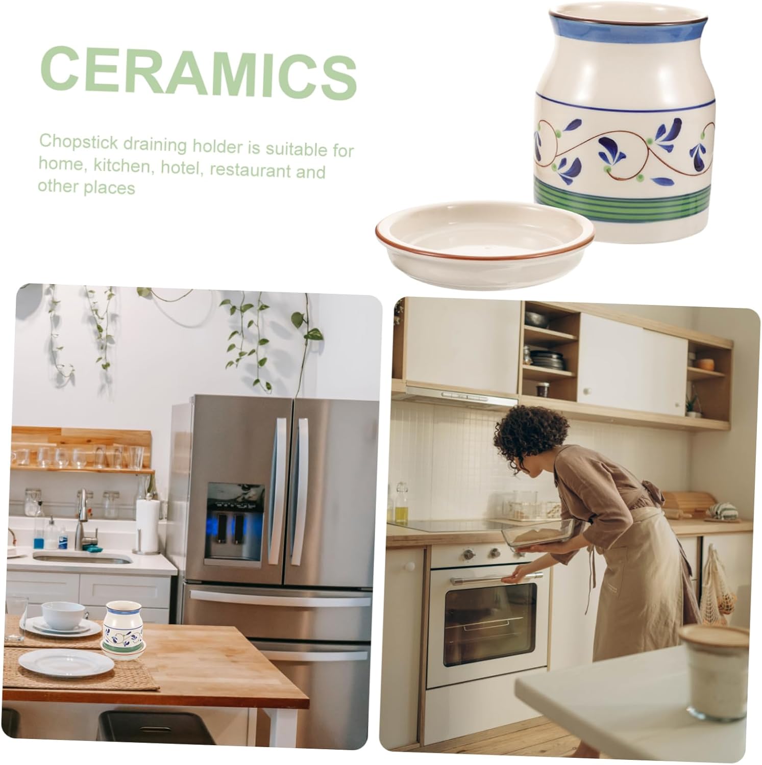 Ceramic Cutlery Draining Holder Multi-functional Tableware Drying Rack for Kitchen Easy to Clean for Storing Spoons Chopsticks Forks and Knives