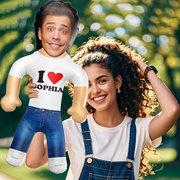 Custom Balloons Personalized Blow Up Dolls with Photo Customized Funny Inflatable Doll with Face Unique Party Accessories Gift for Her, Wedding, Bachelorette Party Decorations, Bride and Groom