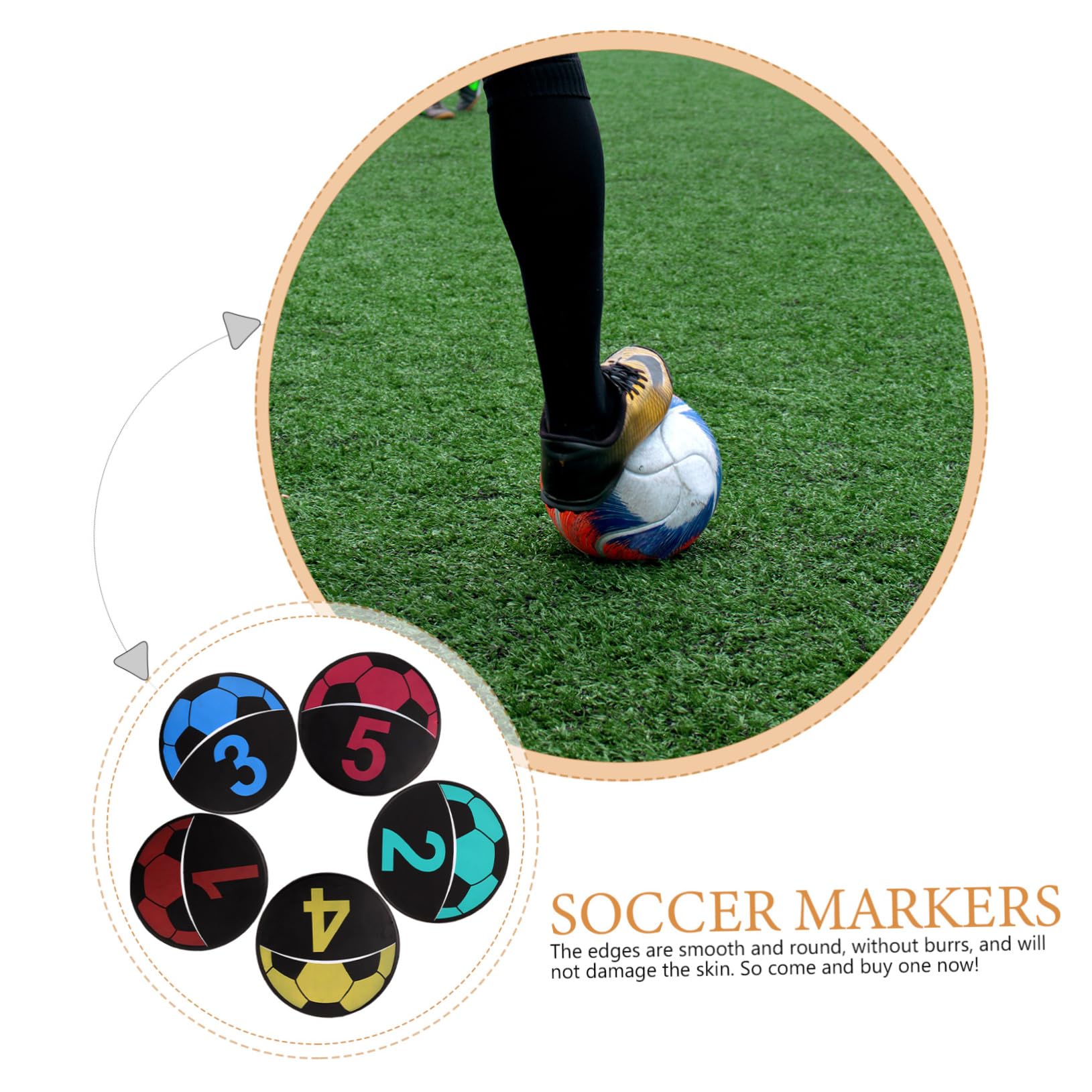 BESPORTBLE 5pcs Soccer Practice Logo Discs TPE Material Training Markers for Sports