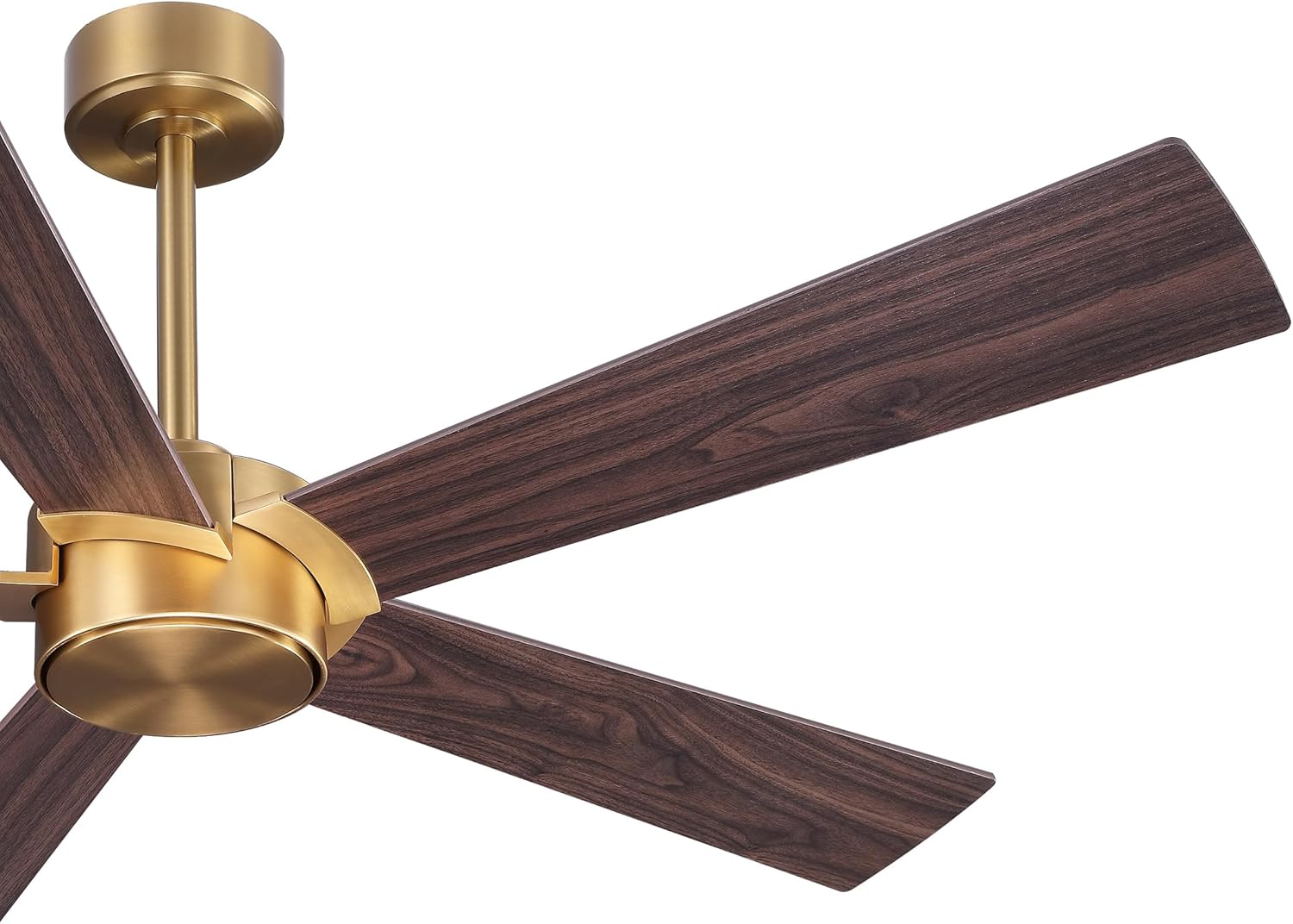 ELEHINSER 54" Ceiling Fan - Remote Control Ceiling Fan No Light, 6-Speed Noiseless Reversible DC Motor, 5 Plywood Fans for Kitchen Bedroom Living Room NAB Gold/Walnut