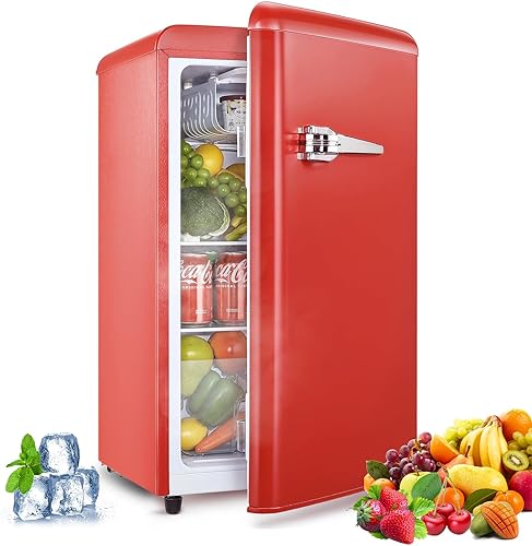 Refrigerador compacto de una sola puerta con congelador, mini refrigerador de 2.7 pies cúbicos para cocina, apartamento, dormitorio, caravana,