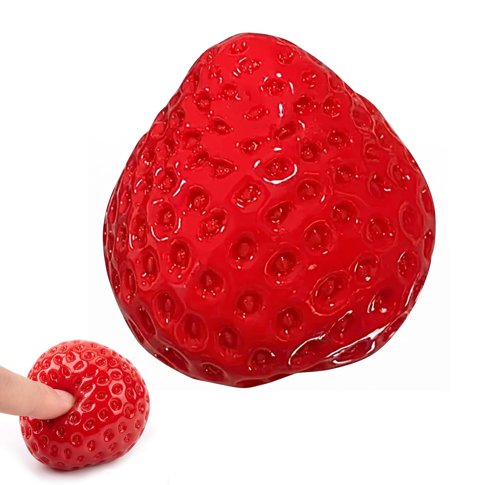 Strawberry Squish Toy, Strawberry Fidget Toys with Slow Rising Texture, Soft Stress Relief Squeeze Toys, Cute Fruit Sensory Squishy Toy, Anxiety Relief Party Favors Gifts for Adults