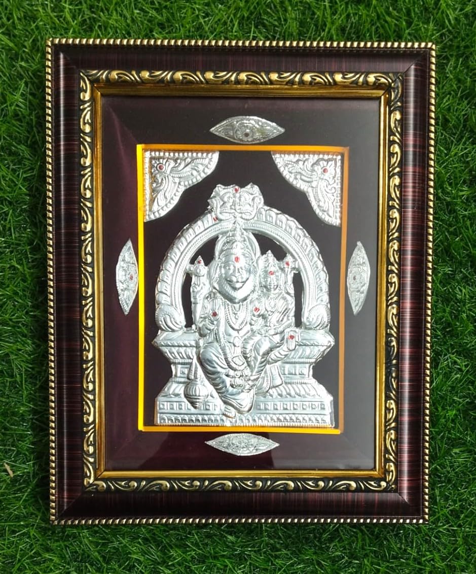 999 Silver God Goddess Photo Frame for Home, Reurn Gifts & Home Decor (8 x 10 Inch) (Sri Lakshmi Narasimha Swamy)-image-20