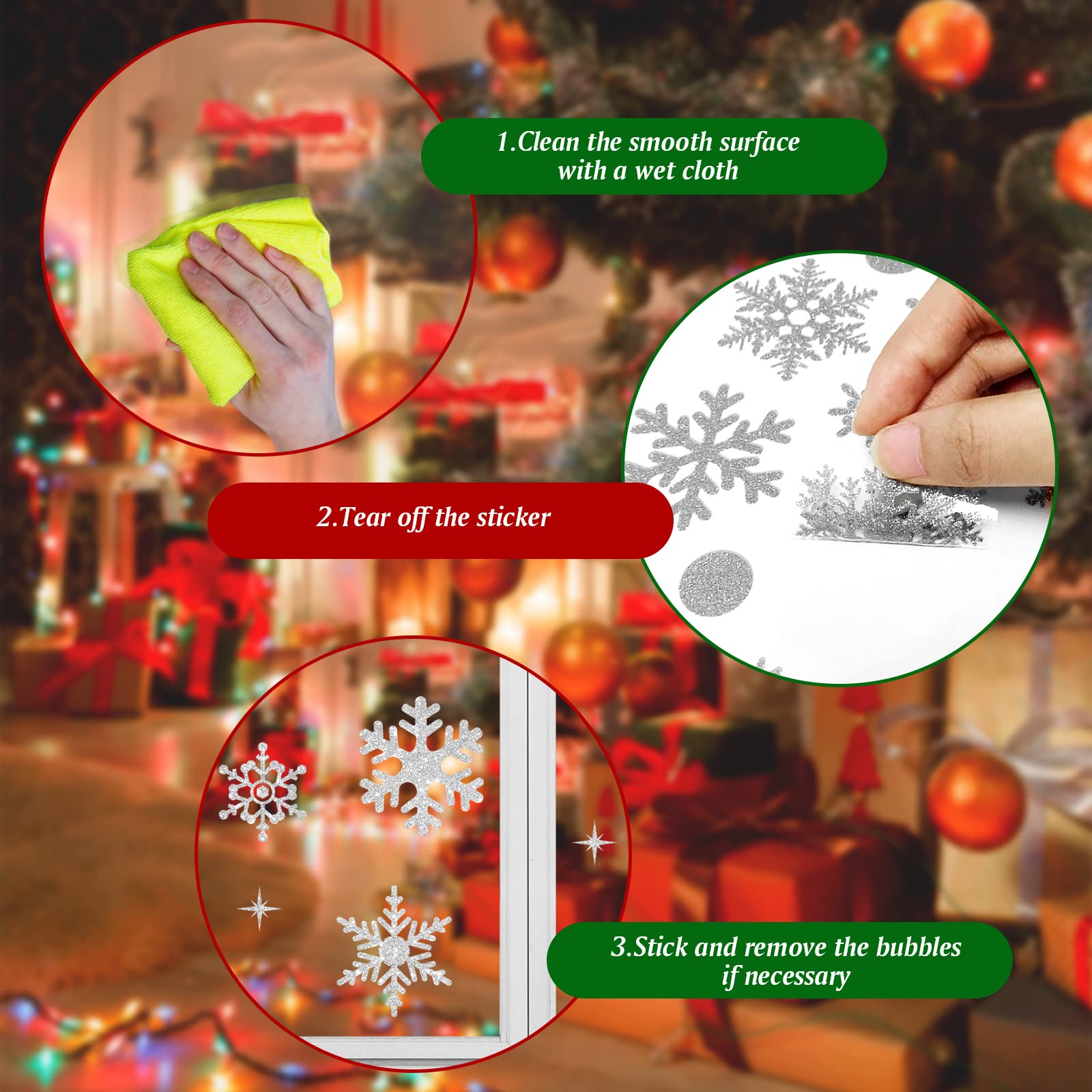 CCYKXA Autocollants De Fenêtre De Noël Stickers De Fenêtre De Noël