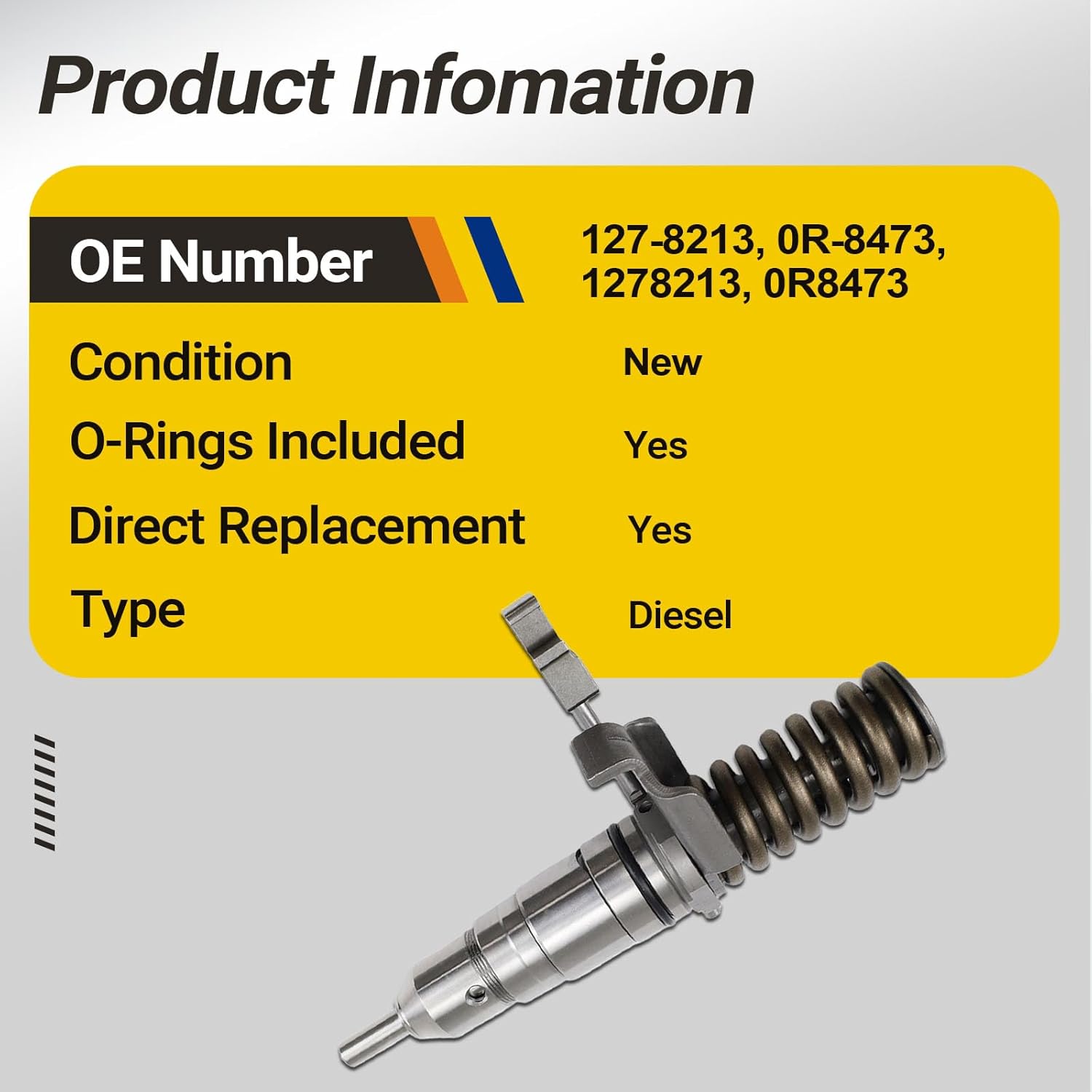 127-8213 1pcs Common Rail Injector 1278213 0R-8473 Fuel Injector Pump for C-a-t C15 Engine 3114 3116 3126 E322B E325B 200B 320B 322B 325B 446B Excavator Truck