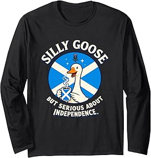 Indy Ref Goose Voting Silly Yes or No Scotland Freedom Long Sleeve T-Shirt