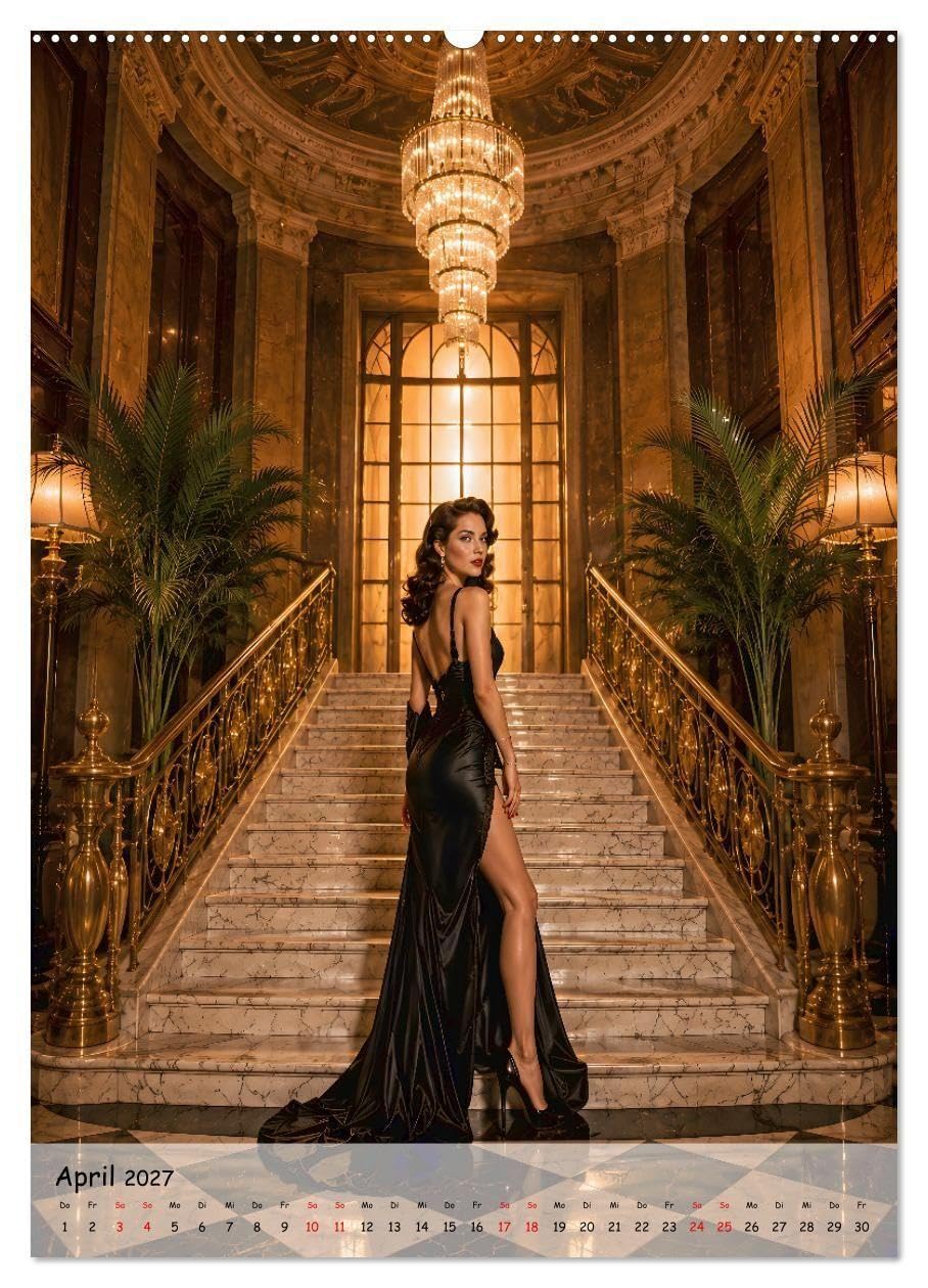 Golden Glamour Hollywood der 1950er (hochwertiger Premium Wandkalender 2027 DIN A2 hoch), Kunstdruck in Hochglanz: Zeitlose Eleganz der Fünfziger