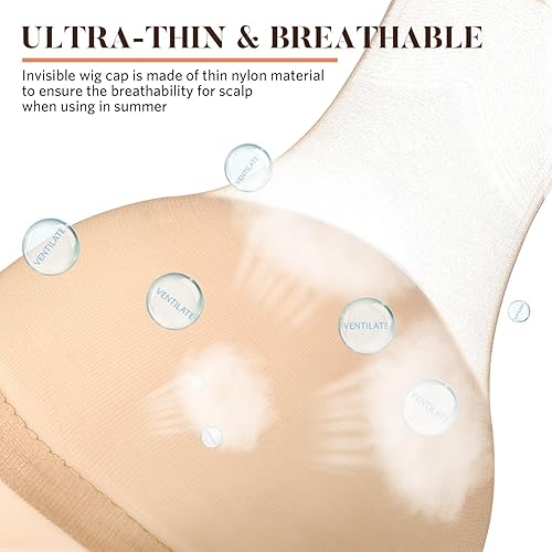 Miniatura 12 de MORGLES Gorras de peluca antideslizantes para mujer, 20 unidades, para encaje frontal, color marrón y marrón claro