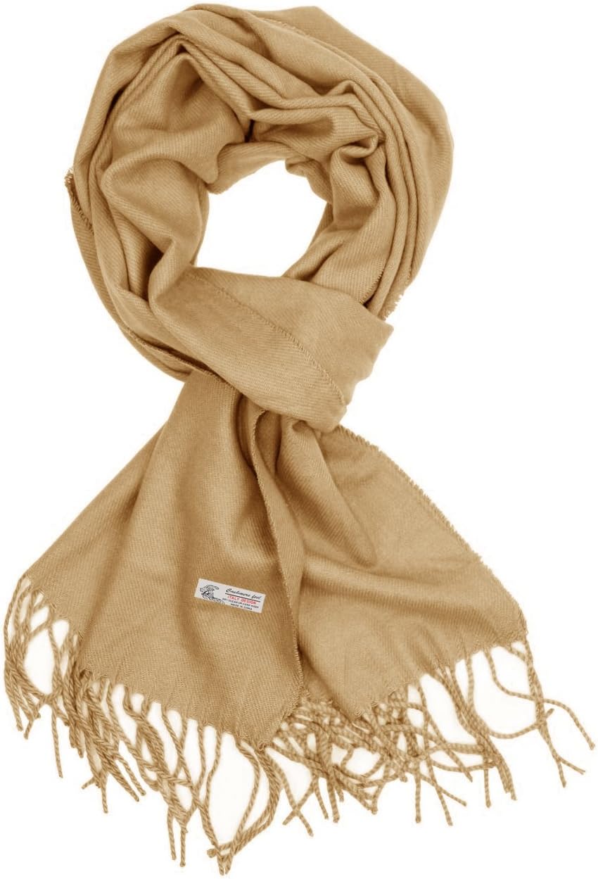 TZ Promise Plain Solid Color Cashmere Feel Classic Soft Luxurious Winter Scarf For Men Women