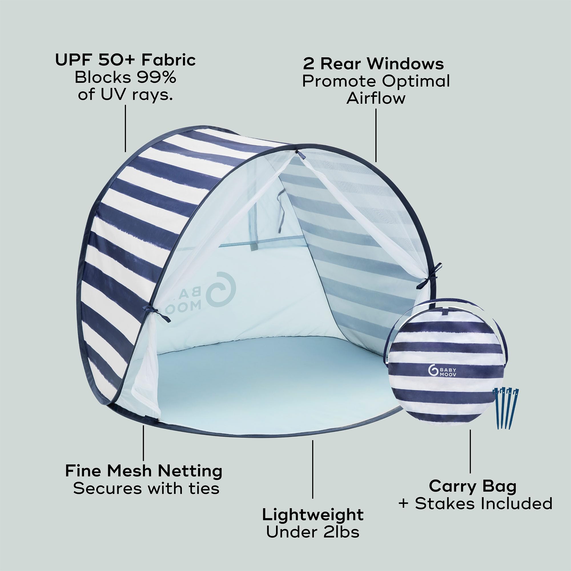 Babymoov Anti-UV Baby & Toddler Beach Tent, UPF 50+ Sun Protection, Marine — Amazon image 5