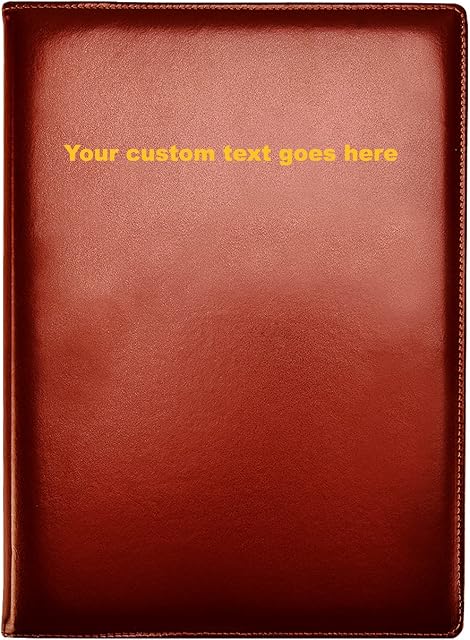 Arpan Personalised Text 48 Pockets 96 Sides A4 Presentation Folder Document File Folder Display Book Portfolio Professional Conference Folder Faux Leather (Brown)