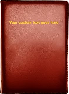 Arpan Personalised Text 48 Pockets 96 Sides A4 Presentation Folder Document File Folder Display Book Portfolio Professional Conference Folder Faux Leather (Brown)