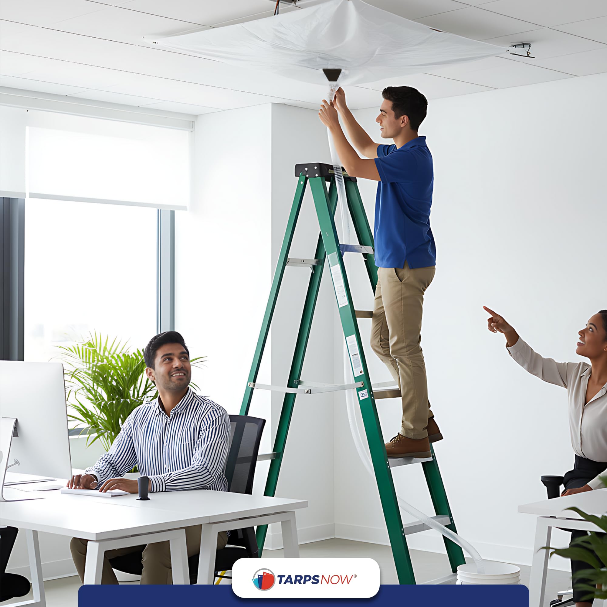 Lona Desviadora De Fugas De Techo Resistente Con Brida