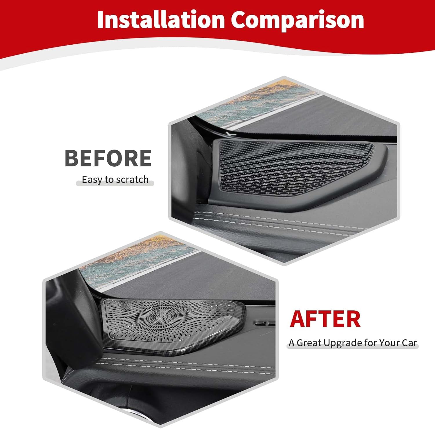 RT-TCZ for Jeep JL A Pillar Speaker Panel Trim Cover for Jeep Wrangler JL JLU 2018-Present for Gladiaotr JT 2020-Present Carbon Fiber Interior Accessories 2pcs