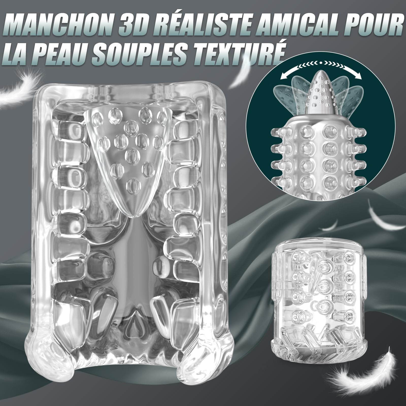Masturbateurs Masculins Sex Toys Automatiques avec IA APP, Masturbâteur Homme Mains Libres avec 9 Modes Télescopiques & Rotation & Succion et Vibration, Vaginette Ultra Réaliste Masturbateur Homme