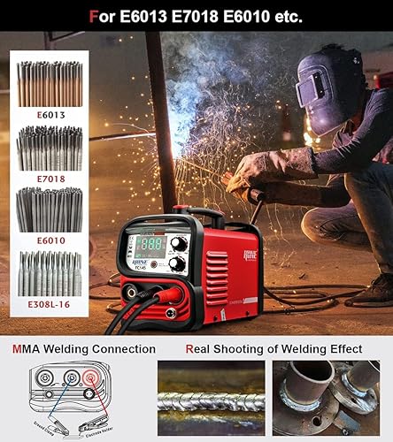 Miniatura 3 de HONE Soldador de núcleo de flujo, 110V220V Máquina de soldadura MIG de doble voltaje de 145 amperios, soldador de alambre sin gassoldador de