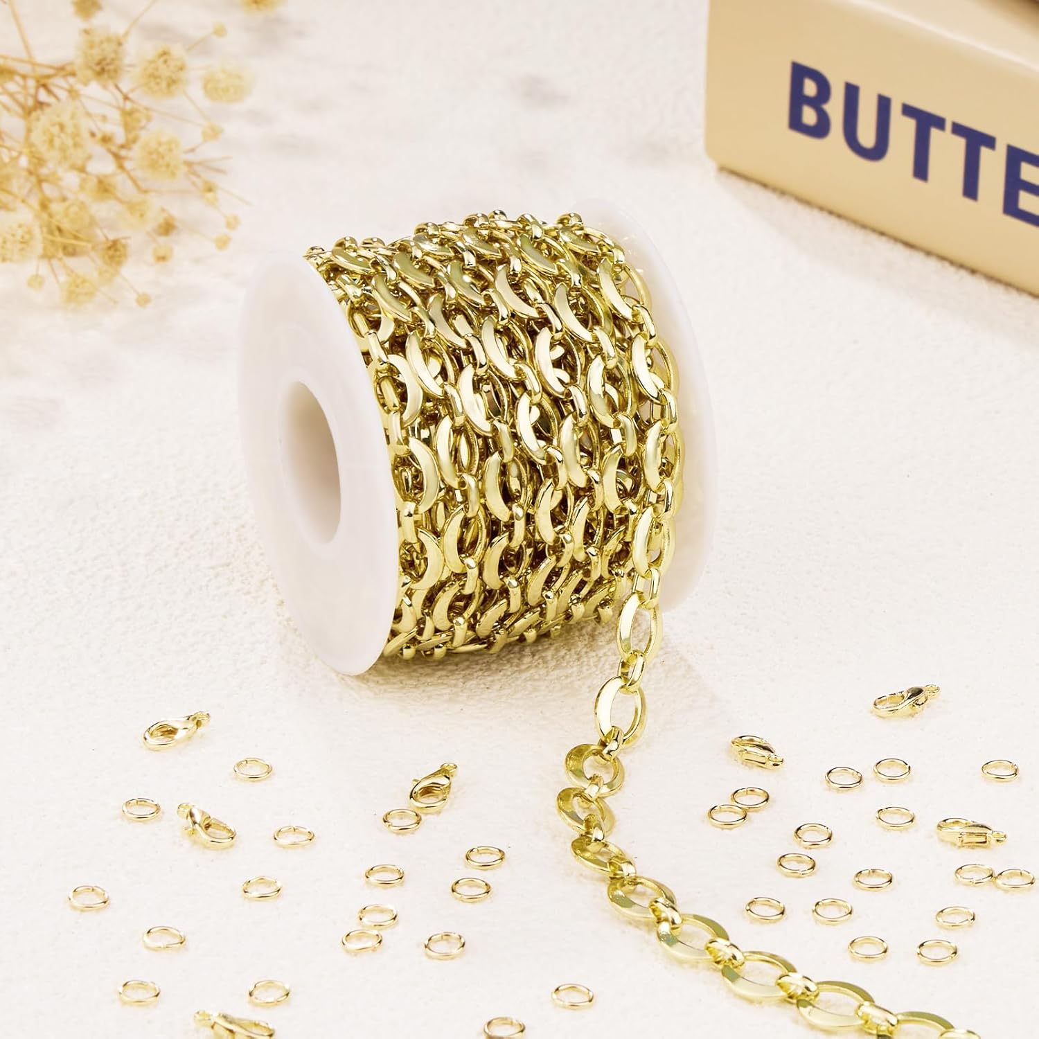 Crisjanggo 16.4 Feet Gold Plated Iron Chains for Jewelry Making Oval Link Chain for Women and Men DIY Necklace Bracelet - Image 6