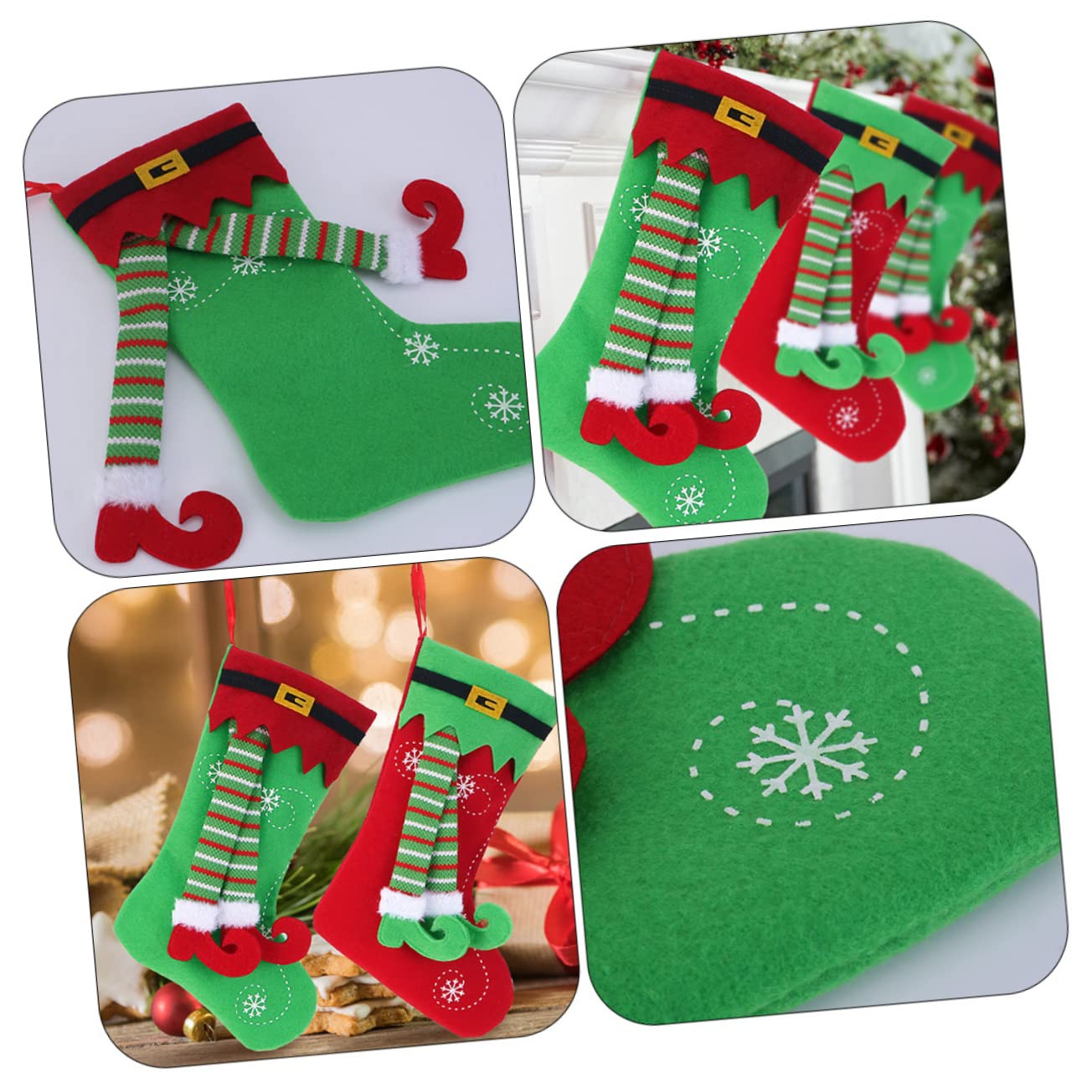 ABOOFAN 10stücke Weihnachtsstrümpfe Bunte Nikolaussocken Zur Dekoration Für Weihnachtsbaum Und Kamin Für Und Süßigkeiten Und Langlebig