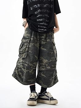 Baggy Jorts Y2k Camo Cargo Shorts for Men Loose Vintage